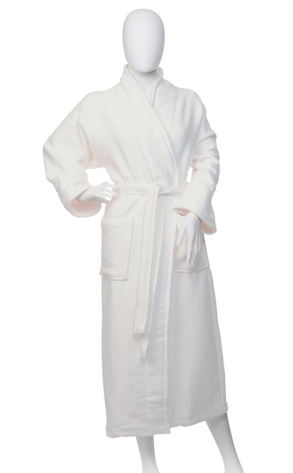 Cotton Bath Robe – Unisex Waffle Weave Luxury