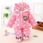Newborn Baby Girls Clothing Coral Fleece Winter Boy Rompers Cartoon Infant Clothes Meninas Bear Down Snowsuit Babies Jumpsuits