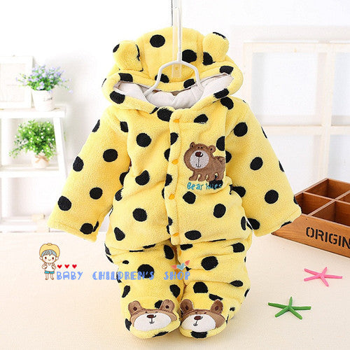 Newborn Baby Girls Clothing Coral Fleece Winter Boy Rompers Cartoon Infant Clothes Meninas Bear Down Snowsuit Babies Jumpsuits