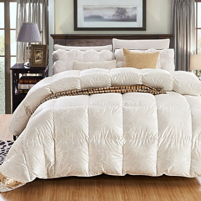 Luxury Goose Down Quilt Duvet Queen King Size White/Pink/Silver/Golden Luxury Winter Blanket Comforter