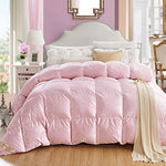 Luxury Goose Down Quilt Duvet Queen King Size White/Pink/Silver/Golden Luxury Winter Blanket Comforter