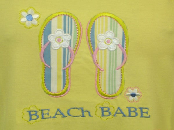 Beach Babe 100% Pure Egyptian Cotton Pajama In Yellow