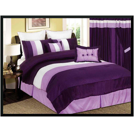 Luxury Purple 60"x84" Window Curtain with Lining and 18" Valance