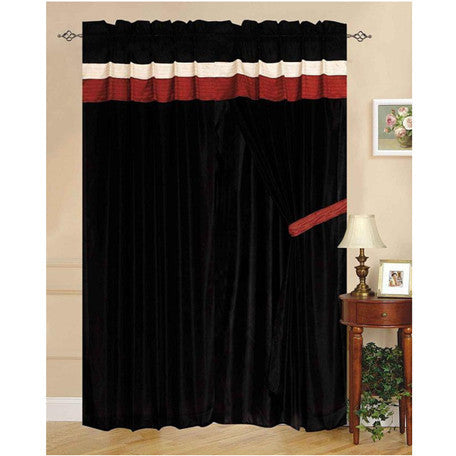 Luxury Brick 60"x84" Window Curtain with Lining and 18" Valance