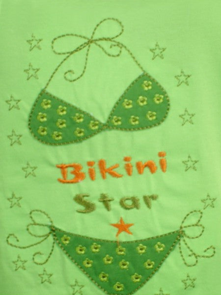 Bikini Star 100% Pure Egyptian Cotton Pajama In Green