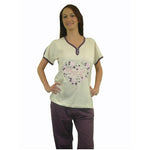 Sweet & Pretty 100% Pure Egyptian Cotton Pajama In Ivory/Cream