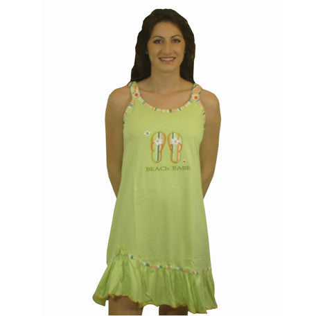 Beach Babe 100% Pure Egyptian Cotton Pajama In Lime