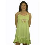 Beach Babe 100% Pure Egyptian Cotton Pajama In Lime