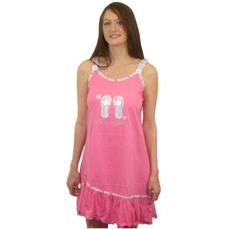 Beach Babe 100% Pure Egyptian Cotton Pajama In Fuchsia