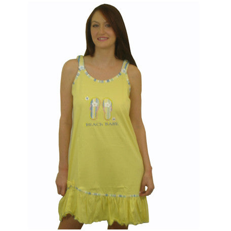 Beach Babe 100% Pure Egyptian Cotton Pajama In Yellow