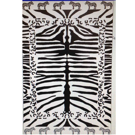 Luxury 100% Egyptian Cotton Zebra Velour Beach Towel